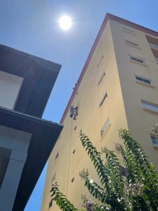 Preventing birds from entering a commercial buildings